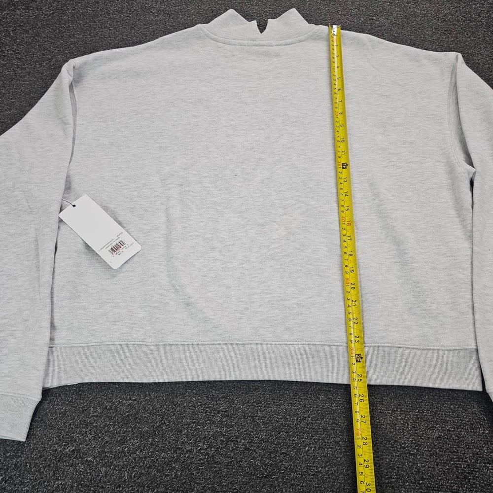 47 Brand Green Bay Packers Sweatshirt Womens Large Mock Neck Cropped Grey NWT - Picture 8 of 10